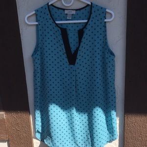 loft sleeveless blue top